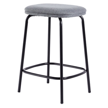 Modern Simple Counter Stool With Upholstered Seat (Set of 2) Gray by Walker Edison | Bel Furniture