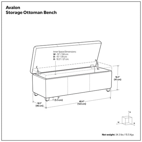 Avalon - Multifunctional Storage Ottoman Bench - view 103