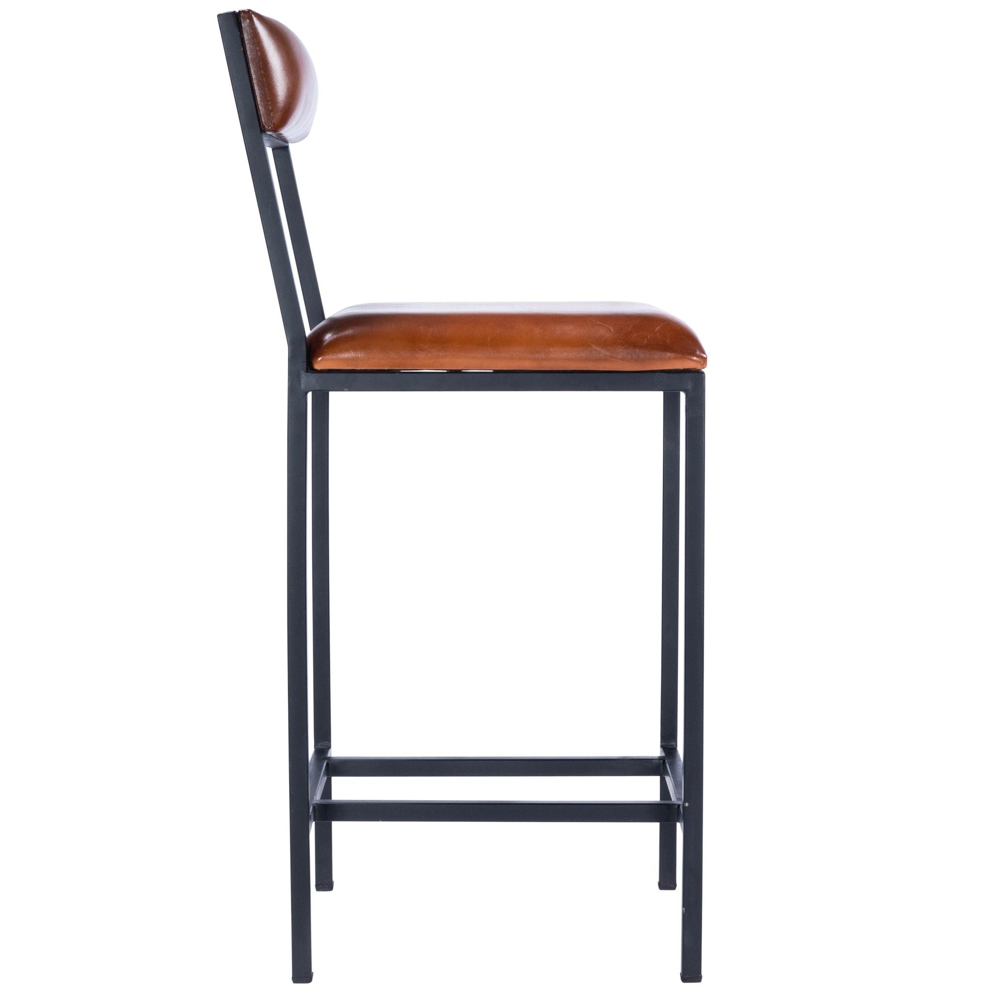 38.25" Iron Bar Chair - Brown / Black