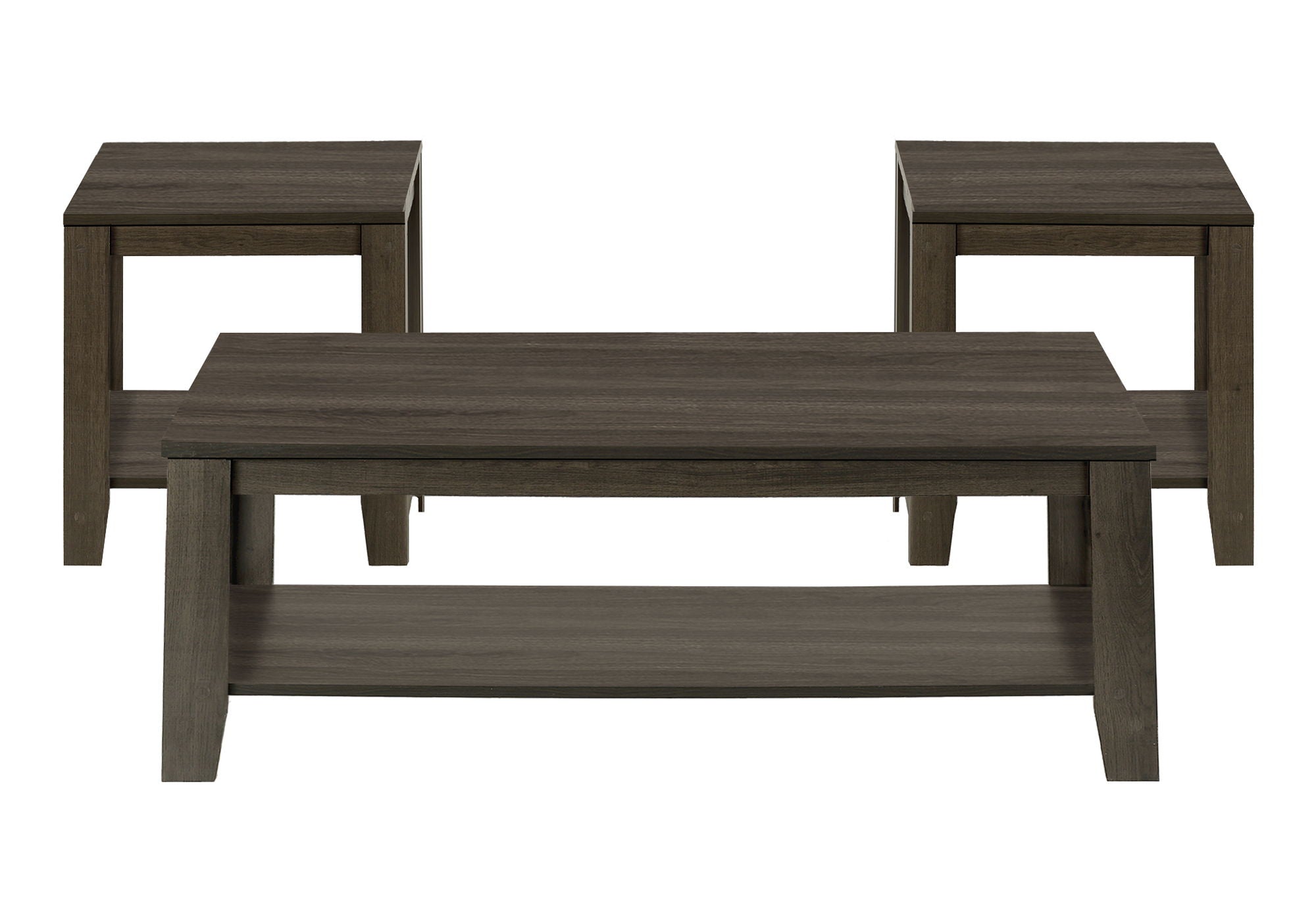 Table Set, Coffee, End, Side, Accent, Living Room, Transitional (Set of 3) - Oak