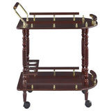 Palmer - 2-Tier Rectangular Wood Bar Cart - Merlot by CoasterEveryday | Bel Furniture