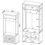 Quincy - 2 Door Coat Rack Hall Tree Storage Bench - Dark Pine by Coaster Fine Furniture | Bel Furniture