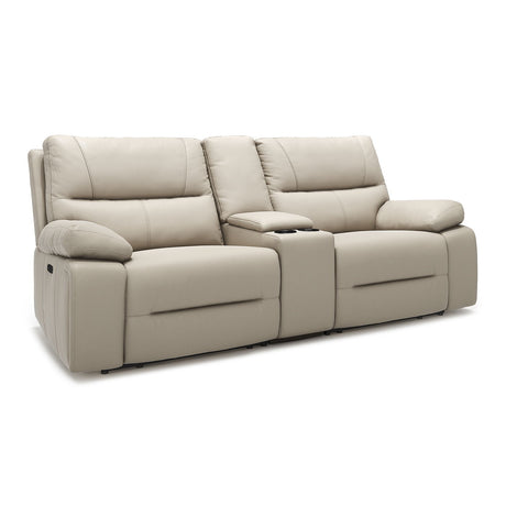 Malibu - Modern Power Motion 3 Piece Reclining Loveseat Sofa With Cup Holders - Cream Taupe Beige - view 8