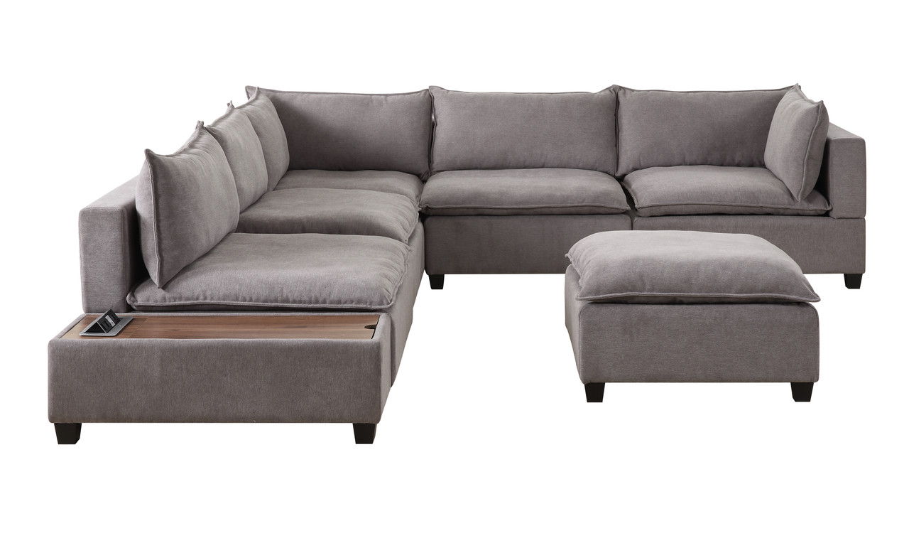 Madison - Modular Sectional Sofa Chaise With USB Storage Console Table