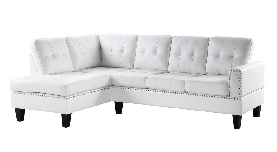 Polyurethane L Shaped Two Piece Corner Sectional - White