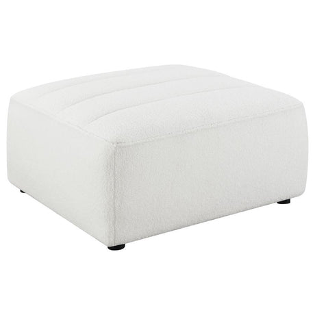 Sunny - Square Upholstered Ottoman White by CoasterElevations | Bel Furniture