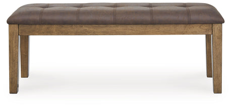 Urbinforte - Large Upholstered Dining Room Bench - Light Brown - view 3