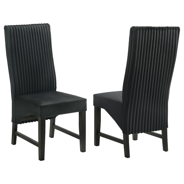 Barrand - Upholstered Dining Side Chair (Set of 2) Black by Coaster Fine Furniture | Bel Furniture