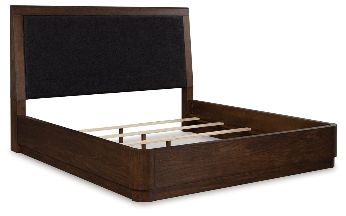 Dilenno - Upholstered Panel Bed Dark Brown by Signature Design by Ashley® | Bel Furniture