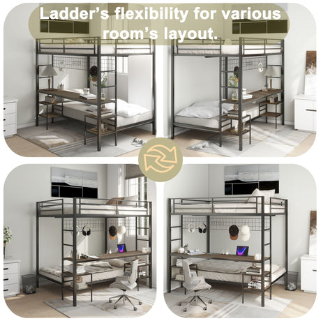 Ethan - Bunk Bed With Desk, Charging Station, Storage Shelves - view 14