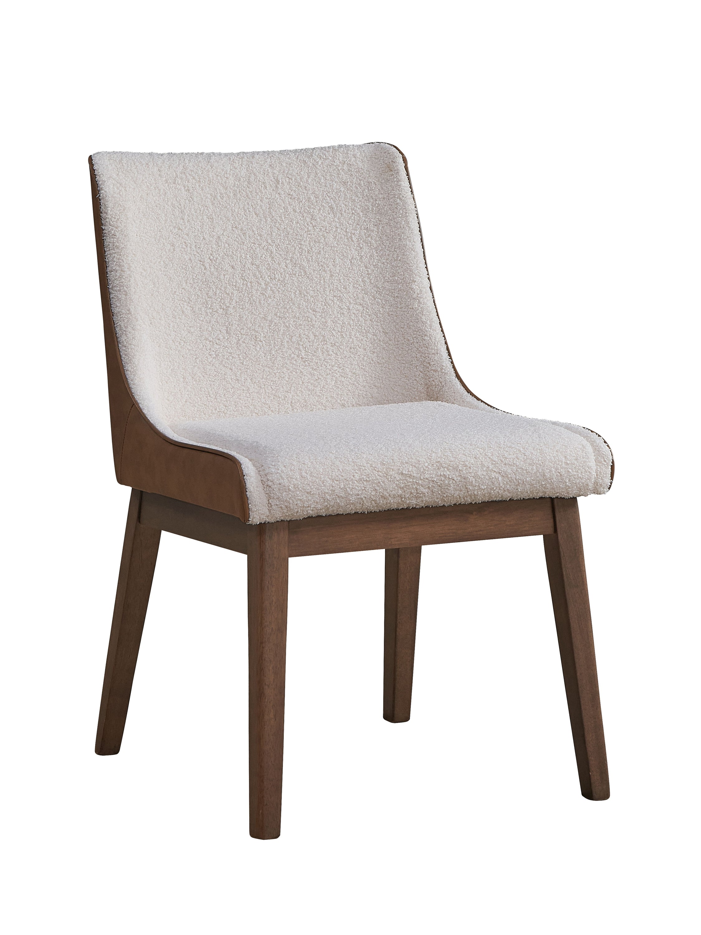 Ginny - Boucle Velvet Side Chair (Set of 2) - Walnut