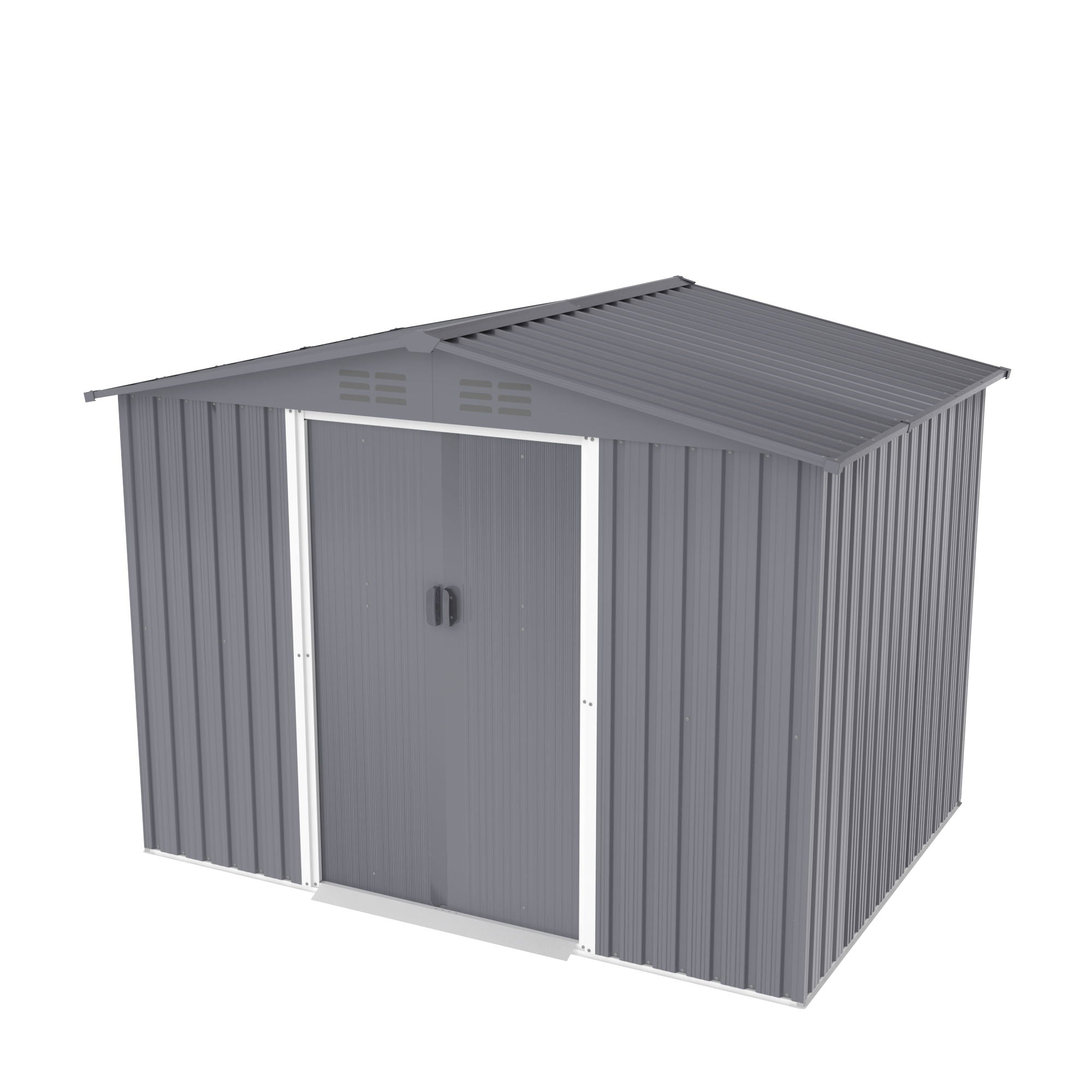 Outdoor Storage Shed 8 x 6 Ft Large Metal Tool Sheds, Heavy Duty Storage House With Sliding Doors With Air Vent For Backyard Patio Lawn To Store Bikes, Tools, Lawnmowers - Dark Gray