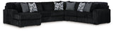 Midnight-Madness - Sectional Black 4 Pc. Left Arm Facing Corner Chaise Sectional by Signature Design by Ashley® | Bel Furniture