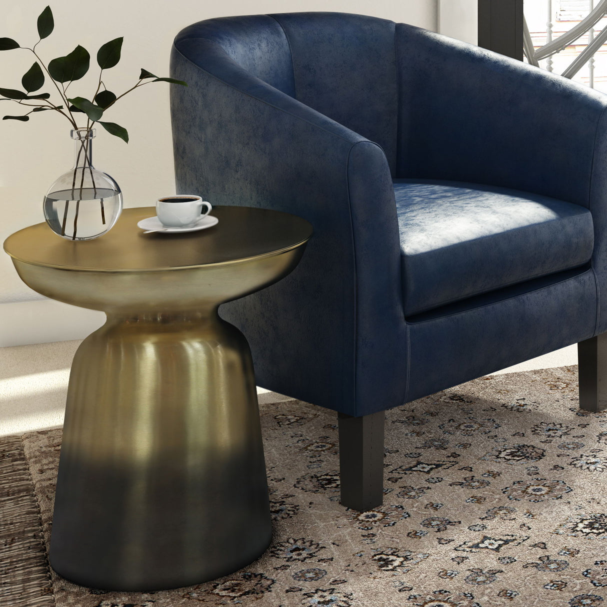 Toby - Metal Accent Table - Gold / Black Ombre by Simpli-Home | Bel Furniture