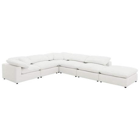 Raleigh - Boucle Upholstered Modular Sectional White 6 Pc. Sectional by Coaster Fine Furniture | Bel Furniture