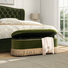 Melinda - Oval Tufted Bullion Fringe Storage Bench