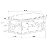 Laney - 1-Shelf Glass Top Rectangular Coffee Table - Deep Merlot by CoasterEssence | Bel Furniture