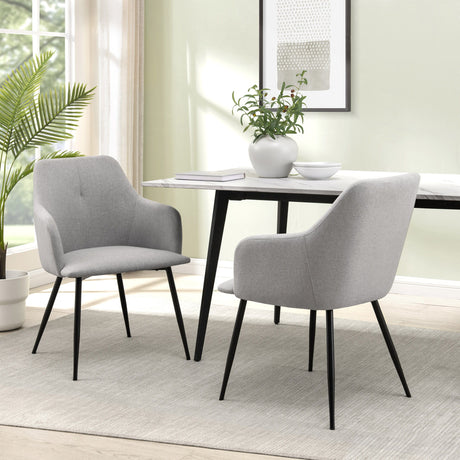 Contemporary Upholstered Woven Dining Chairs by Walker Edison | Bel Furniture