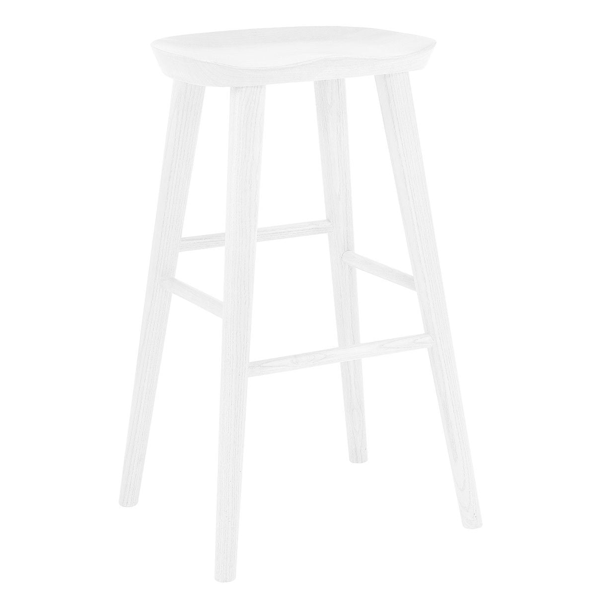 Backless Bar Height Bar Chair - White