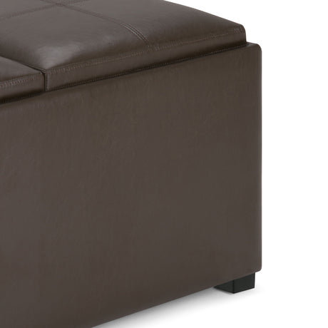 Avalon - Square Coffee Table, Storage Ottoman by Simpli-Home | Bel Furniture
