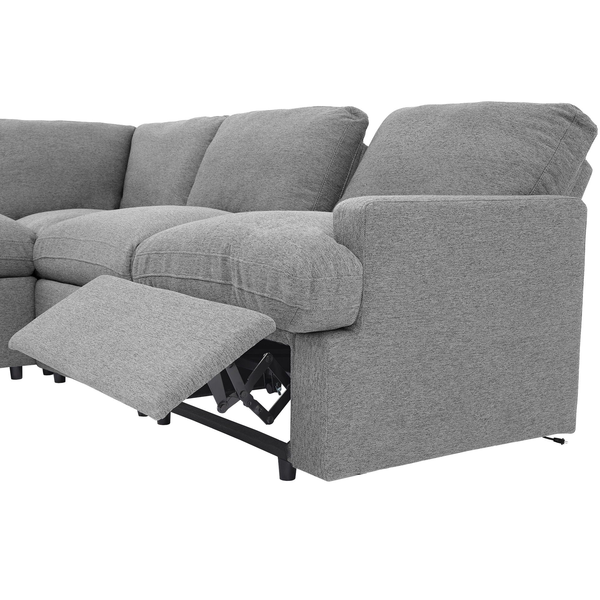 Power Recliner Corner Sofa Home Theater Reclining Sofa Sectional Couches With Storage Box, Cup Holders, USB Ports And Power Socket For Living Room