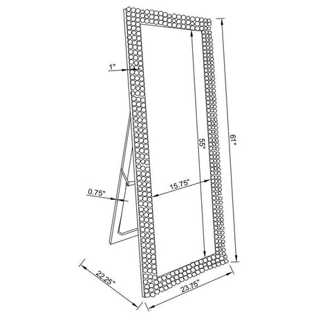 Mckay - Acrylic Frame Standing Mirror - Smokey Gray by CoasterEveryday | Bel Furniture