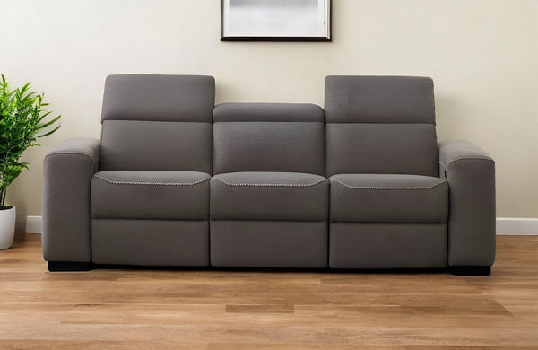 Reclining Sofa With Black Legs - Brown