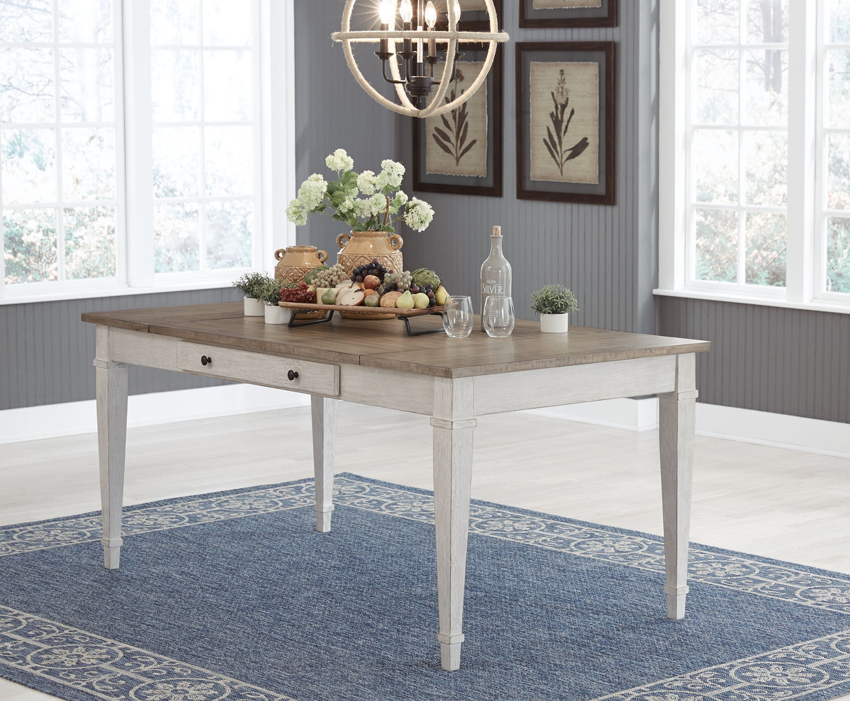 Skempton - White - RECT DRM Table w/Storage by Signature Design by Ashley® | Bel Furniture