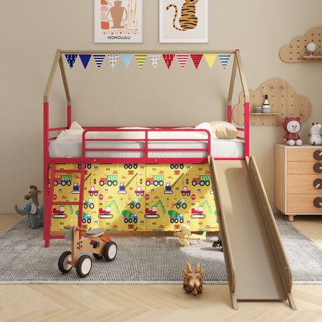 Jack - House Loft Bed With Slide And Curtain Set - view 41