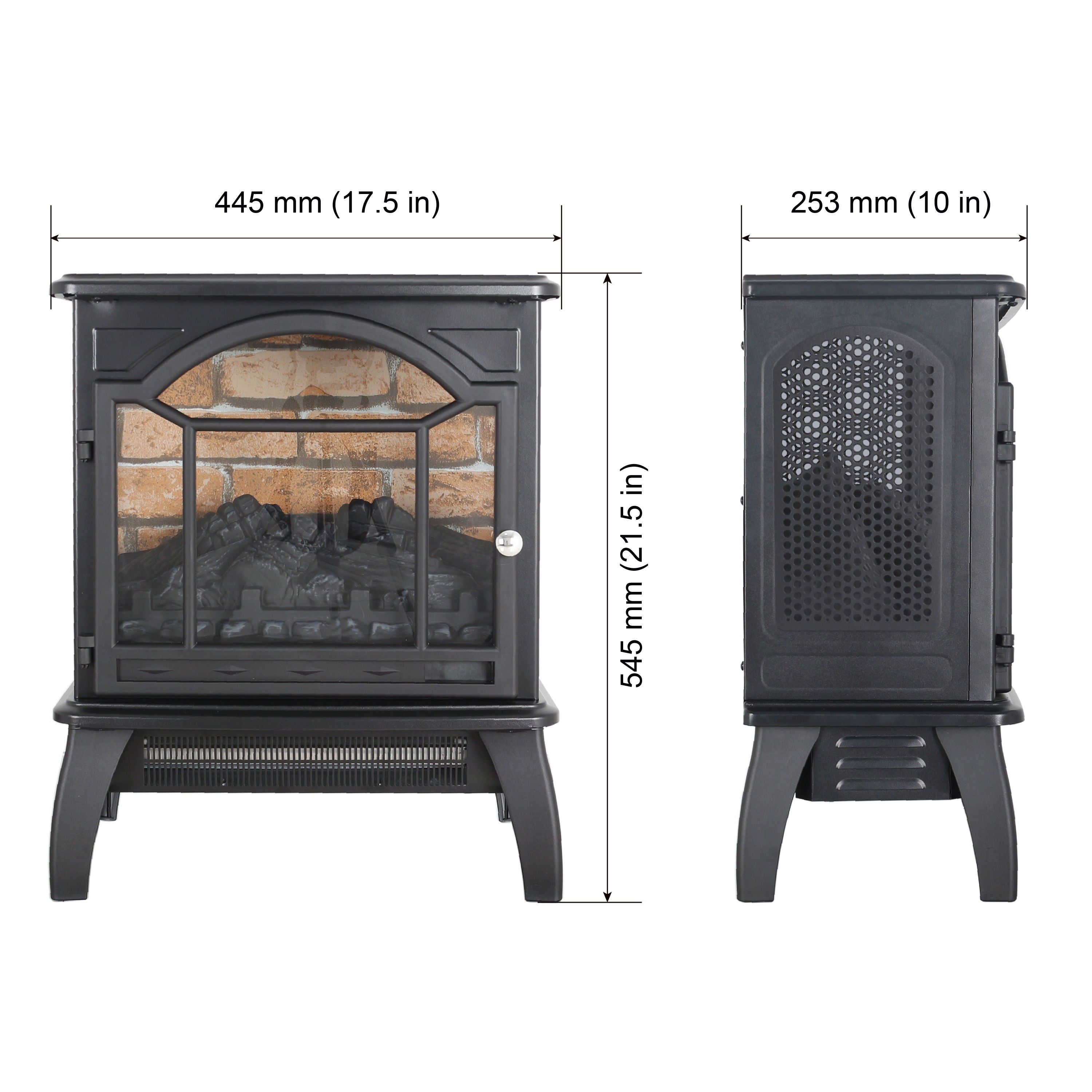 3D Flame Electric Infrared Quartz Fireplace Stove With Remote Control