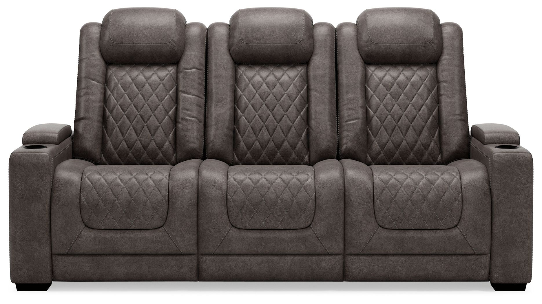 HyllMont - Gray - PWR REC Sofa with ADJ Headrest