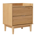 Modern 2 Drawer Nightstand - Natural Pine