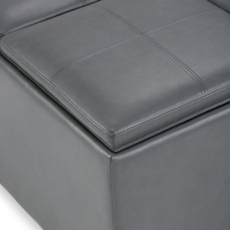 Avalon - Square Coffee Table, Storage Ottoman by Simpli-Home | Bel Furniture