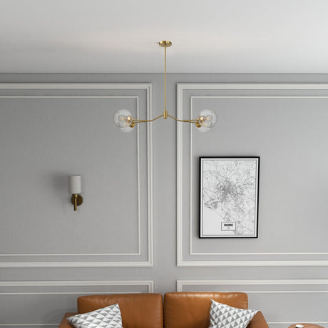 Jewel - 4 Lights Chandelier Ceiling Hanging Light Fixture - Clear / Gold - view 3