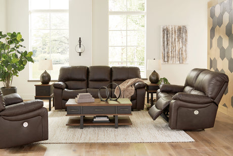 Leesworth - Reclining Living Room Set Dark Brown 3 Pc. Sofa, Loveseat, Recliner by Signature Design by Ashley® | Bel Furniture