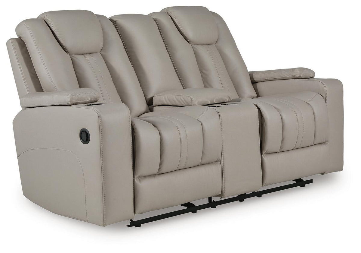 Elevate Edges Glide Reclining Loveseat With Console Coin