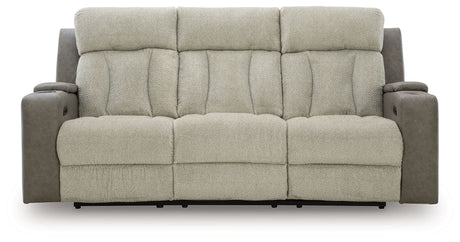WhipLash - Sisal - Power Reclining Sofa With Adj Headrest by Signature Design by Ashley® | Bel Furniture