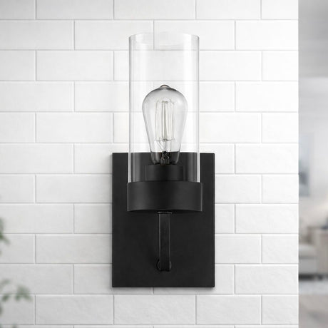 Zephyr - Single Light Sconce - Black / Clear - view 6