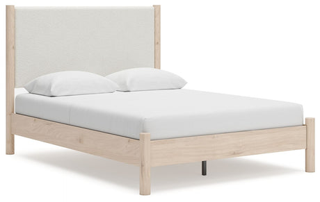 Cadmori - Upholstered Panel Bed Beige Queen by Signature Design by Ashley® | Bel Furniture