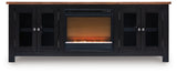 Wildenauer - 76" TV Stand With Electric Fireplace Black Faux Crystals Fireplace Insert by Signature Design by Ashley® | Bel Furniture