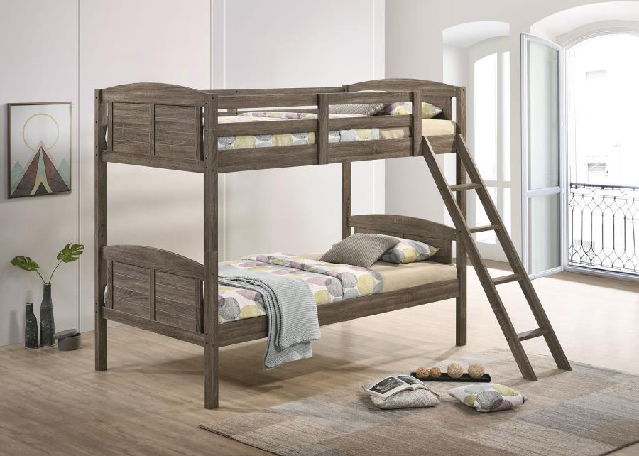 Flynn - Wood Bunk Bed With Mattress Dark Brown by Coaster Fine Furniture | Bel Furniture