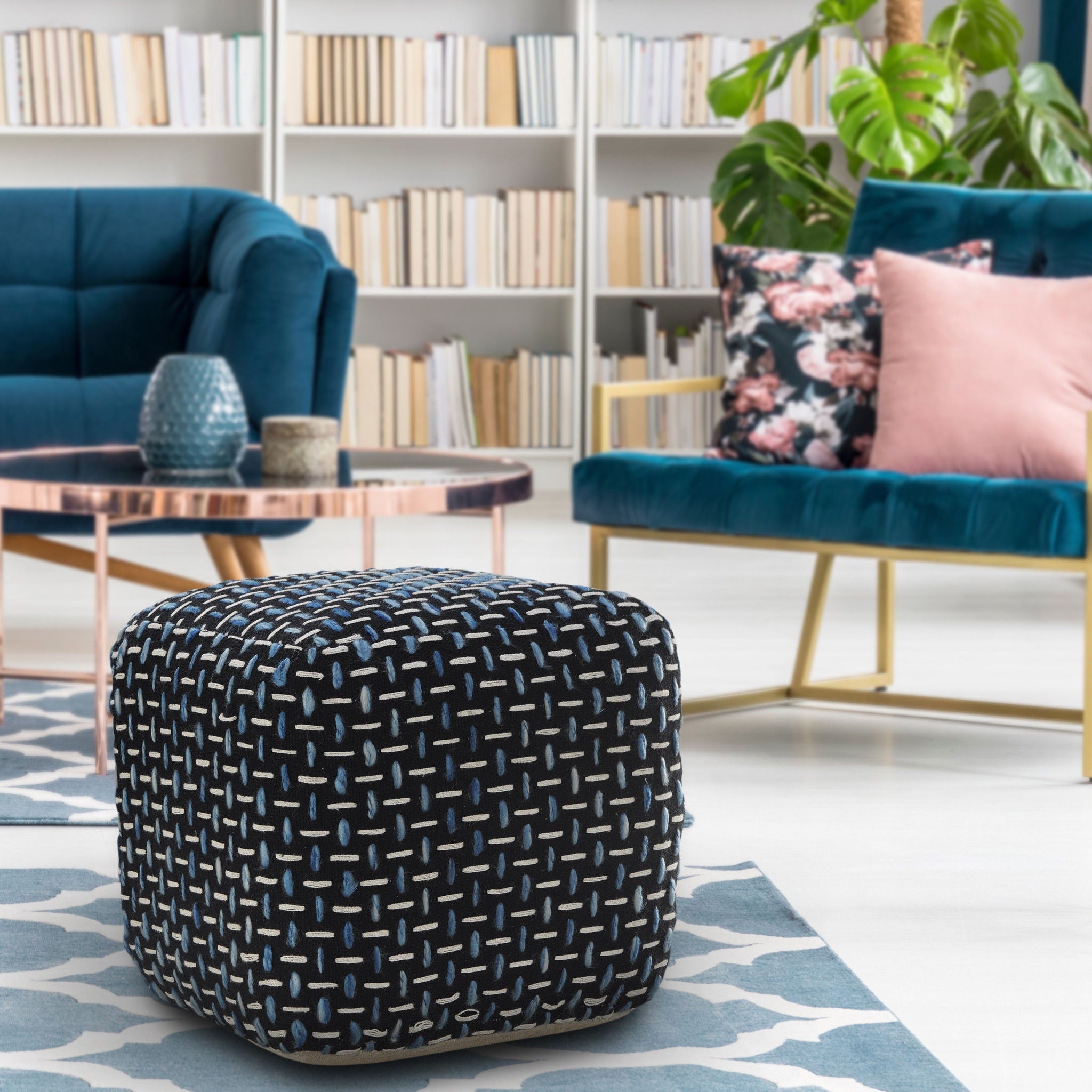 Polyester Ottoman - Black