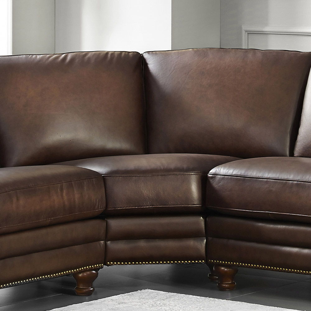 Belfast - Leather Sectional - Brown