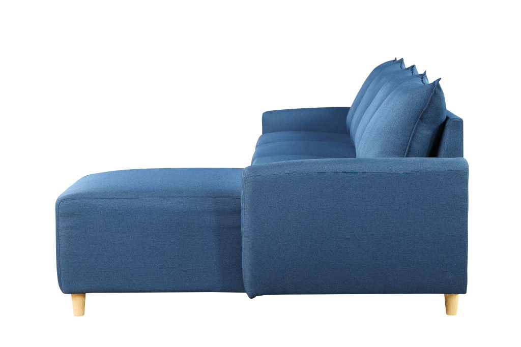 Modular L Shaped Three Piece Sofa And Chaise - Blue