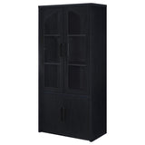 Riva - 4-Door Tall Accent Display Cabinet LED Lighting - Black