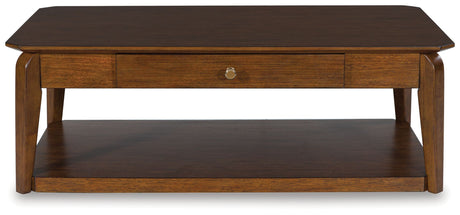 Trenmour - Medium Brown - Rectangular Cocktail Table by Signature Design by Ashley® | Bel Furniture
