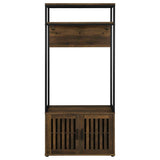 Quincy - 2 Door Coat Rack Hall Tree Storage Bench - Dark Pine by Coaster Fine Furniture | Bel Furniture