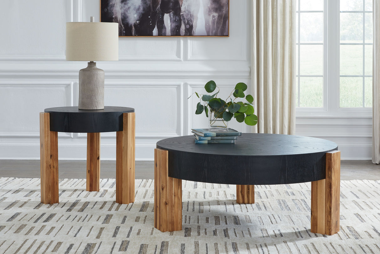 Breenmore - Black / Natural - Occasional Table Set (Set of 2) by Signature Design by Ashley® | Bel Furniture
