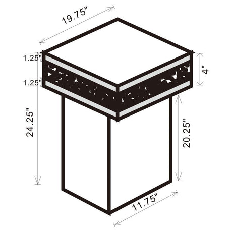 Elora - Square Mirrored Accent Side Table - Silver by CoasterElevations | Bel Furniture