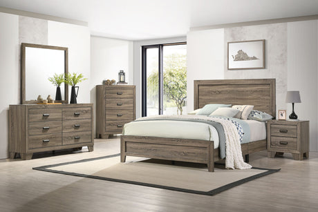 Millie - Bedroom Set Gray 5 Pc. Bed, Dresser, Mirror, Chest, Nightstand by Crown Mark | Bel Furniture